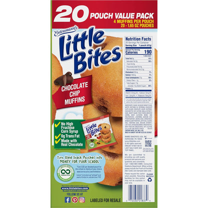 Little Bites Chocolate Chip Muffins, 20 Pouch Value Pack