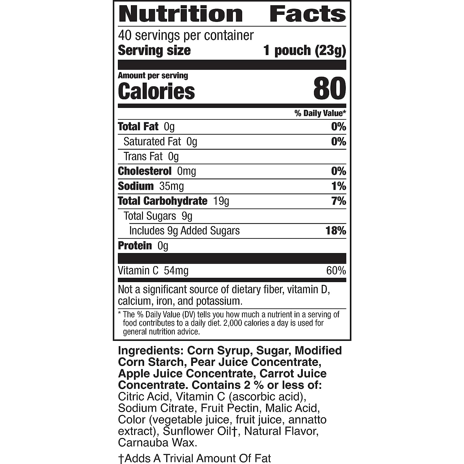 Fruit Flavored Snacks, 40 ct