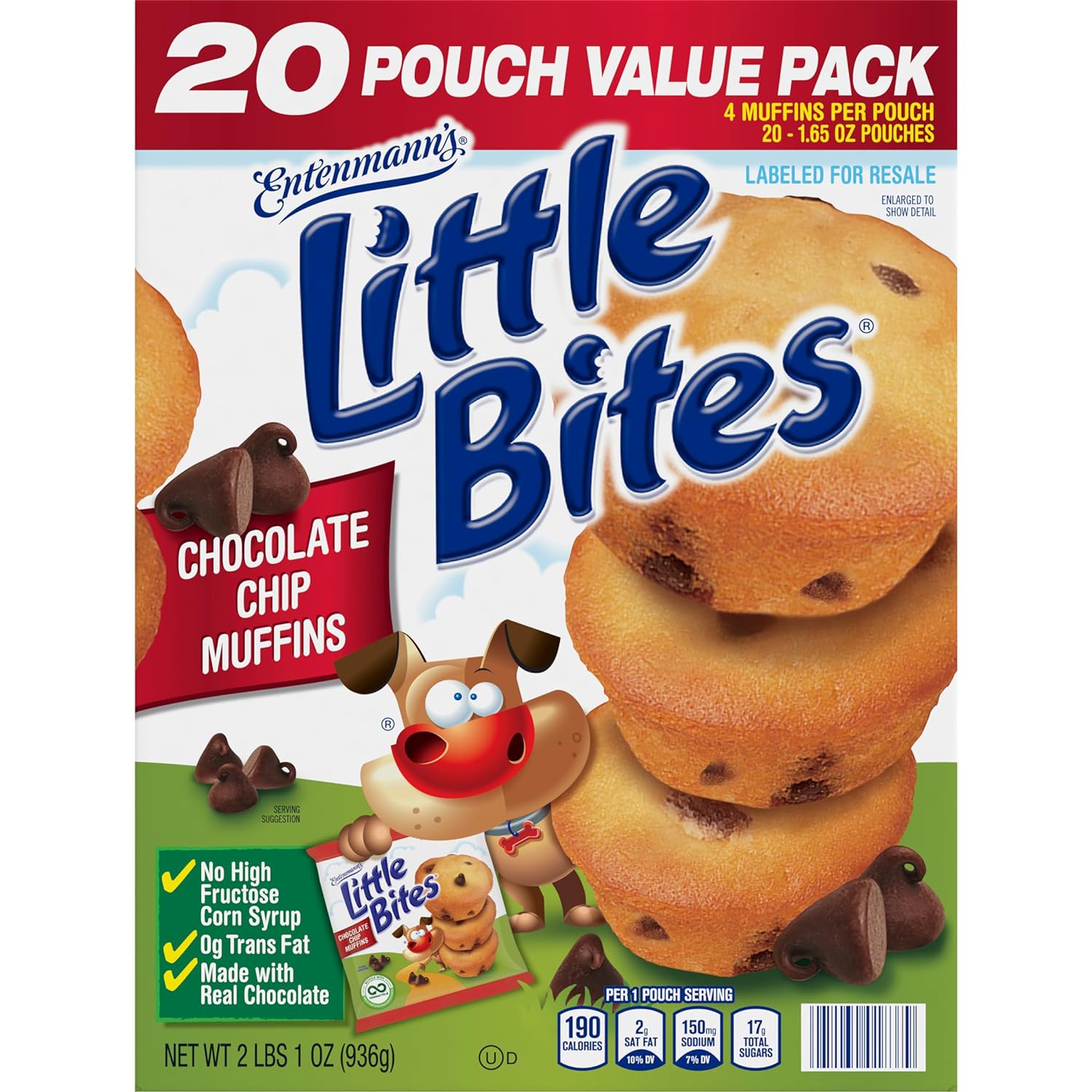 Little Bites Chocolate Chip Muffins, 20 Pouch Value Pack