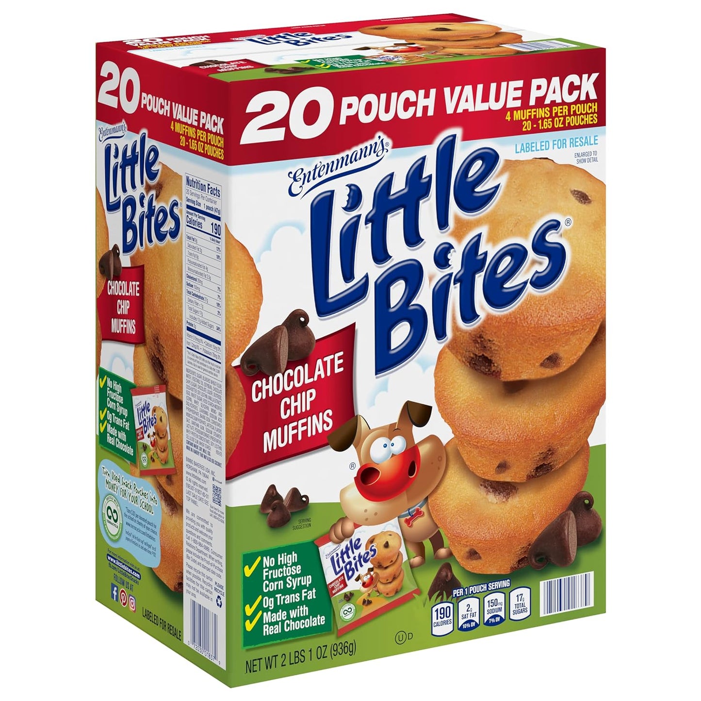 Little Bites Chocolate Chip Muffins, 20 Pouch Value Pack